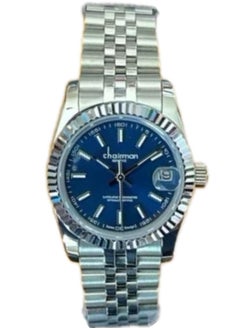 Chairman GENEVE Chairman Geneve Ladies Watch, Stainless Steel Band, Blue Dial, Date Display 