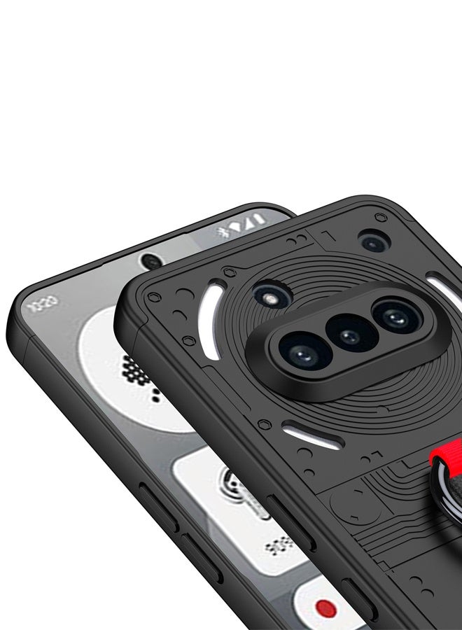 إكس ليفيل جراب Nothing 3A، مع حزام معصم، لا يصفر أبدًا، جراب Nothing-Phone 3A، مقاوم للصدمات بزاوية مدمجة، جراب PC صلب مقاوم للصدمات واقٍ للكاميرا رفيع ورفيع لهاتف Nothing Phone 3A أسود - Image 3