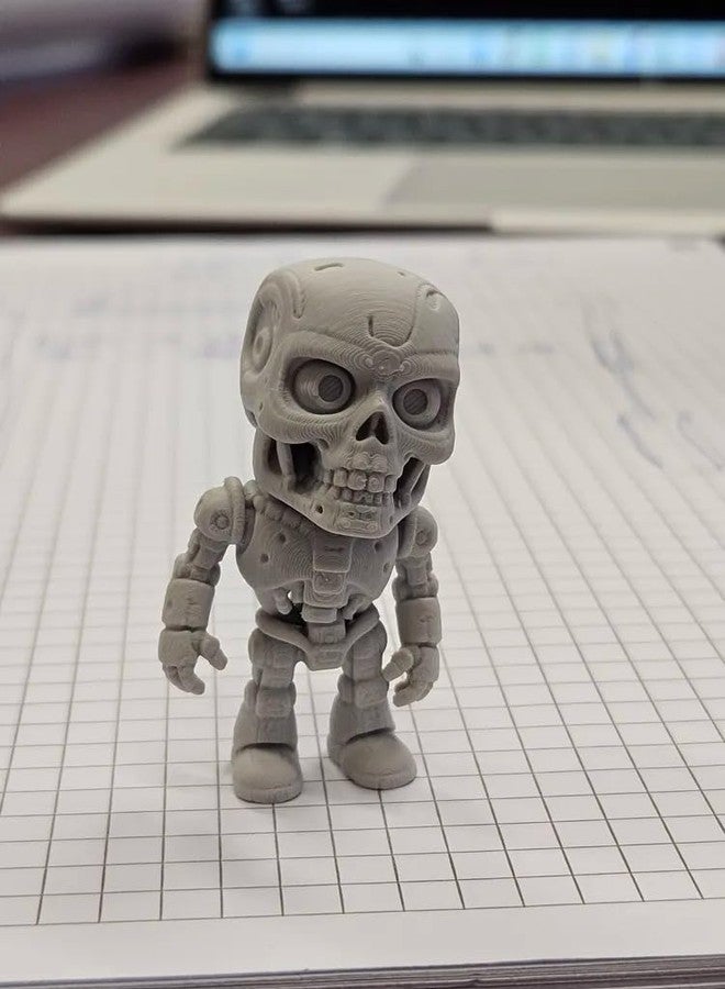 Beoals 3D Printed Skull Robot Figurine – Mini Terminator Style Skeleton Toy, Desktop Decor Collectible, Unique Gift for Boys, Gamers & Sci-Fi Lovers - Image 2