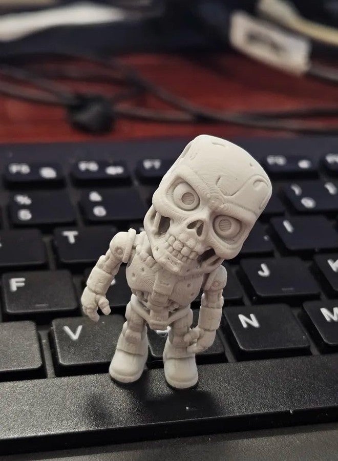 Beoals 3D Printed Skull Robot Figurine – Mini Terminator Style Skeleton Toy, Desktop Decor Collectible, Unique Gift for Boys, Gamers & Sci-Fi Lovers - Image 3