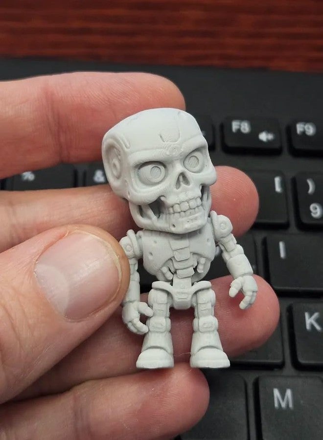Beoals 3D Printed Skull Robot Figurine – Mini Terminator Style Skeleton Toy, Desktop Decor Collectible, Unique Gift for Boys, Gamers & Sci-Fi Lovers - Image 4