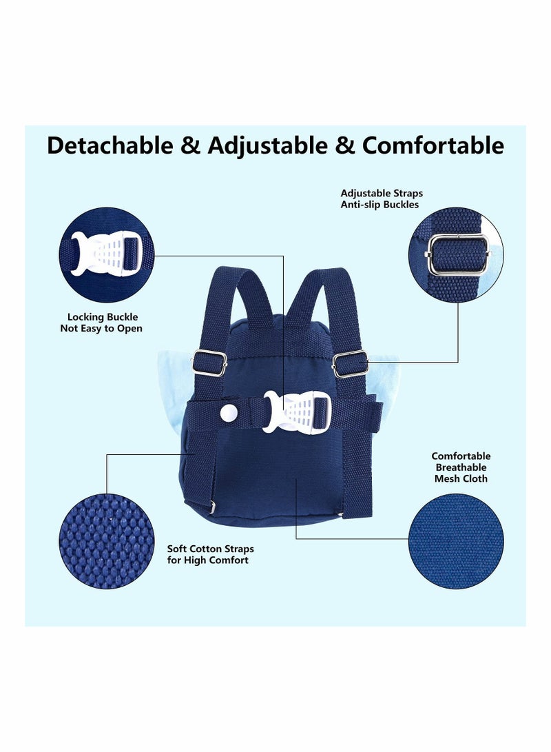 KASTWAVE Toddler Walking Safety Backpack with Leash, Anti Lost Child Backpack with Safety Leash, Cute Child Mini Walking Safety Harness for Airport Travel Kids Baby Children Infant Boys, Blue - Image 4