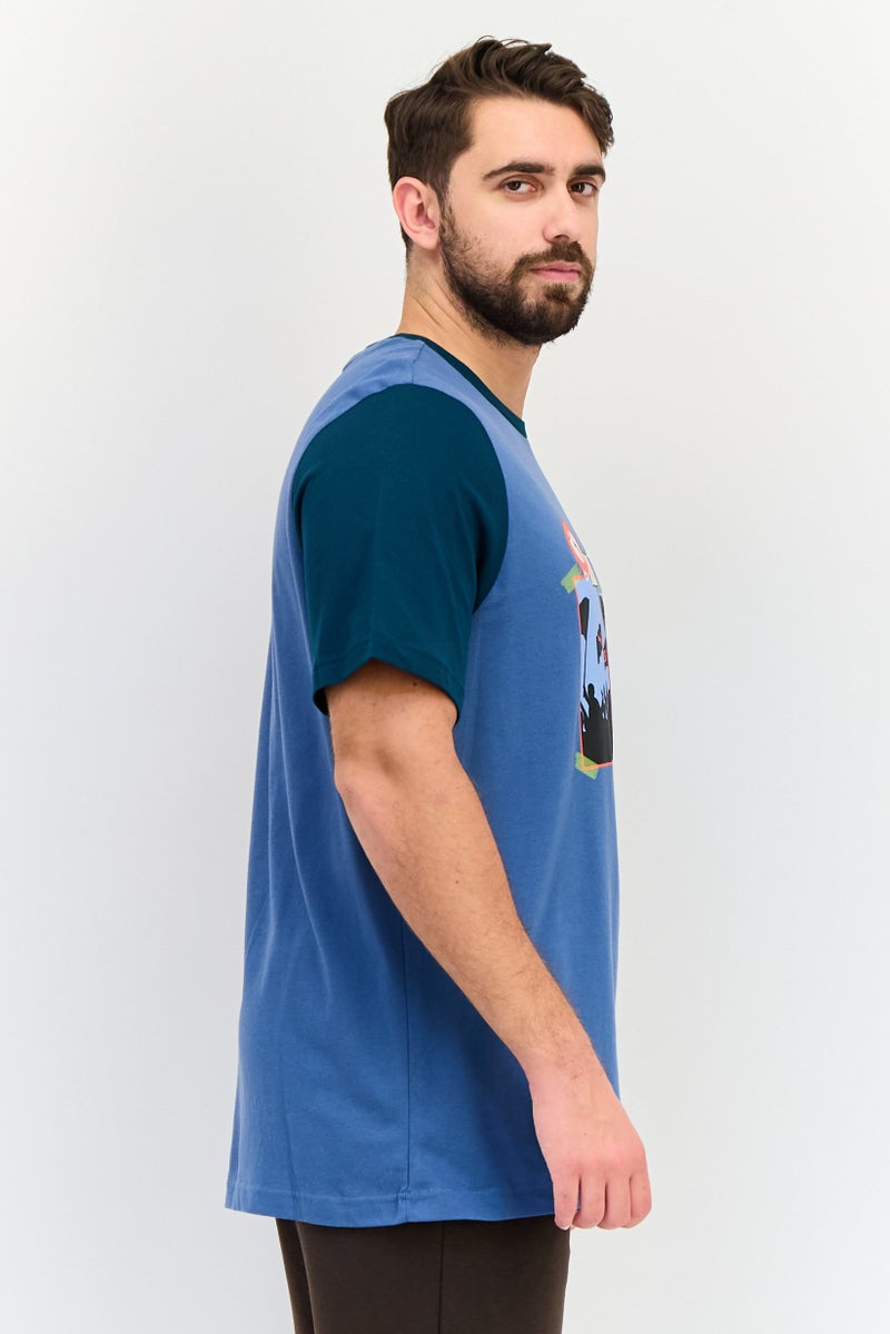 PUMA Men Sportswear Fit Graphic Print Outdoor T-Shirt, Blue - Image 2