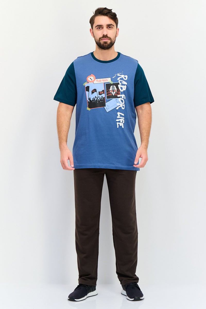 PUMA Men Sportswear Fit Graphic Print Outdoor T-Shirt, Blue - Image 4