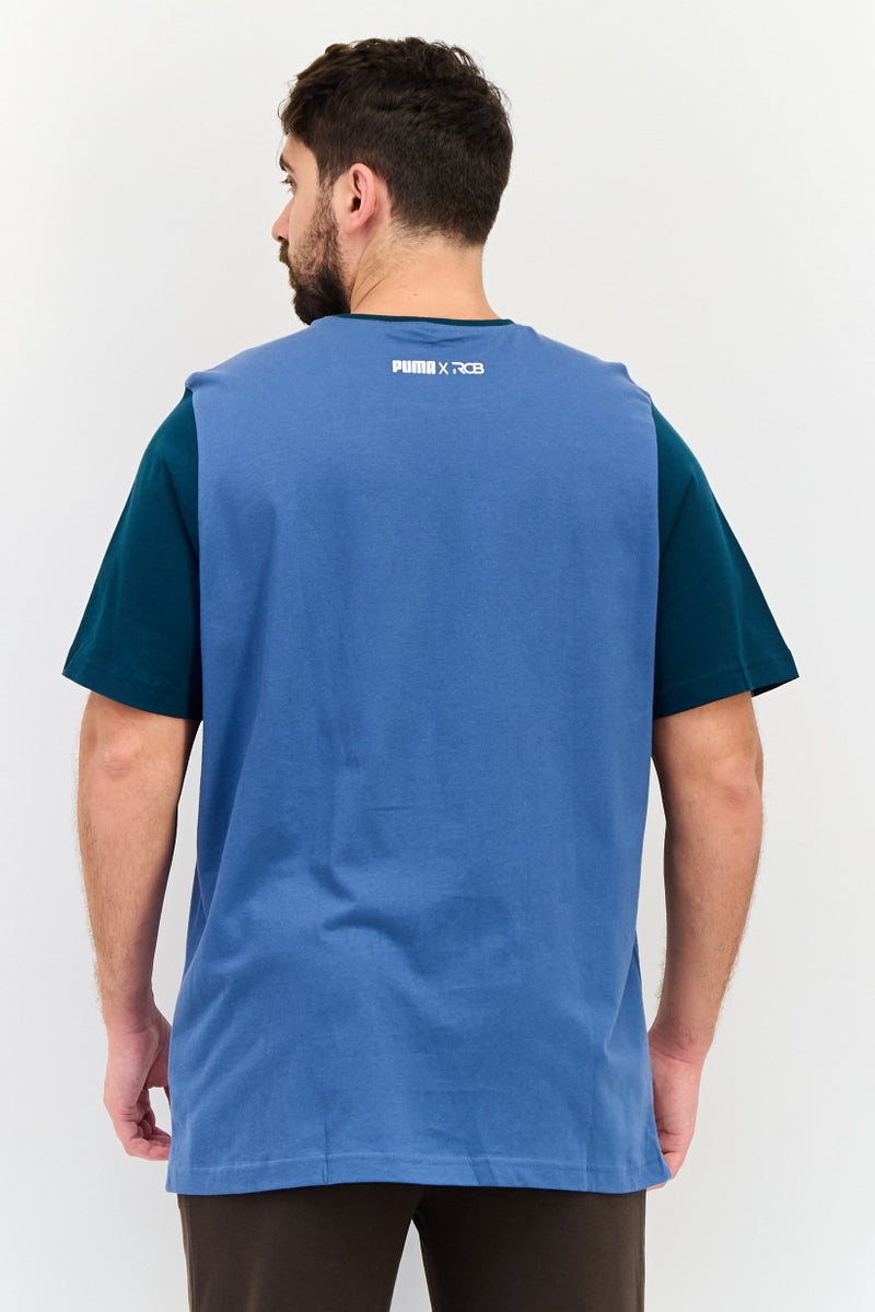 PUMA Men Sportswear Fit Graphic Print Outdoor T-Shirt, Blue - Image 3