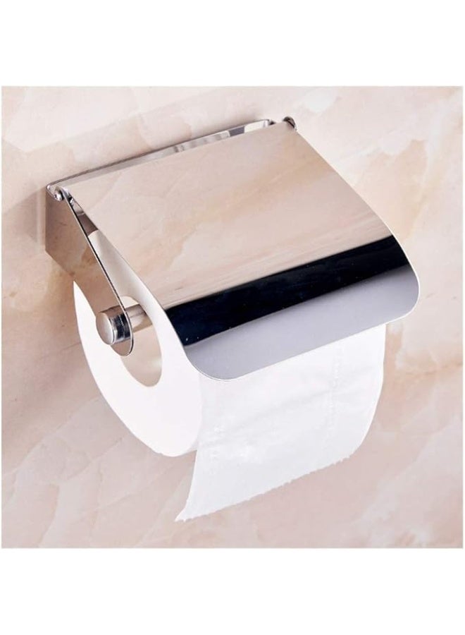 SSN Stainless steel Toilet Paper Holder wall-mounted installation Tissue Holder with cover waterproof bathroom hotel paper storage rack - Image 1