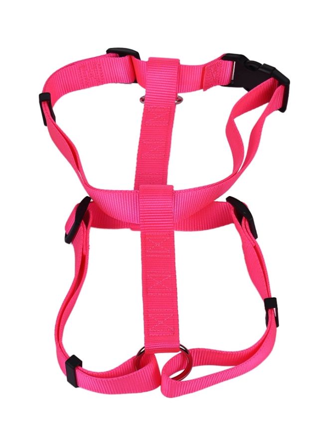 NIBEMINENT 3-Piece Adjustable Collar, Harness And Leash Set Pink/Black - Image 2