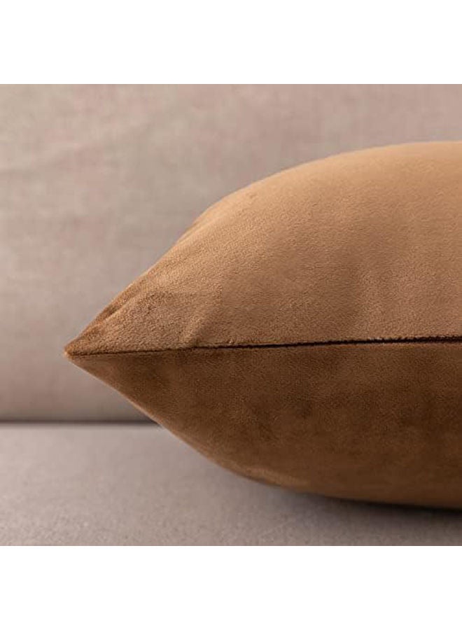 طقم غطاء وسادة مربع مزخرف قطيفة ناعم سميك مكون من قطعتين