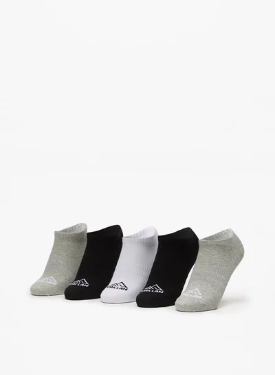 أوكلان Women's Logo Print Ankle Length Sports Socks - Set of 5