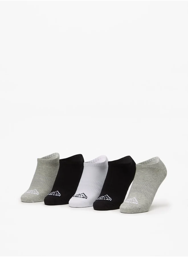 أوكلان Women's Logo Print Ankle Length Sports Socks - Set of 5