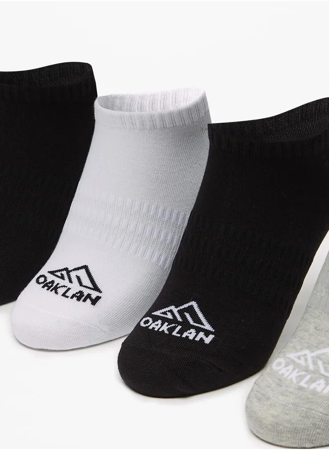 أوكلان Women's Logo Print Ankle Length Sports Socks - Set of 5