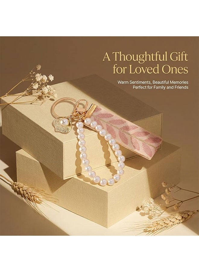 2pcs الوردي قوس سلاسل المفاتيح للمرأة, الوردي الساتين معصم قلادة المفاتيح, مفاتيح السيارة قلادة اللؤلؤ, قوس سلاسل المفاتيح لحفظة, حقيبة اليد, حقيبة الظهر, هدية مثالية للبنات, الوردي - Image 5