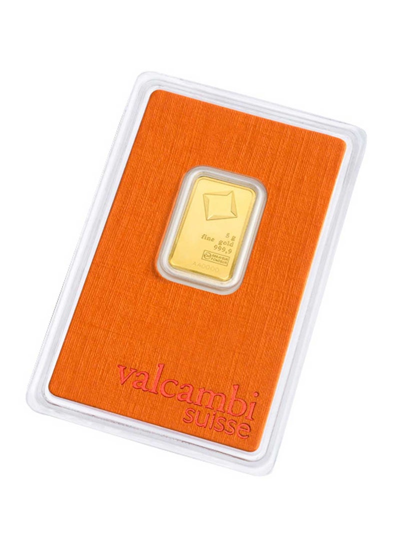 valcambi - 24KT 999.9 Purity 5g Valcambi Suisse Gold Bar - Image 1