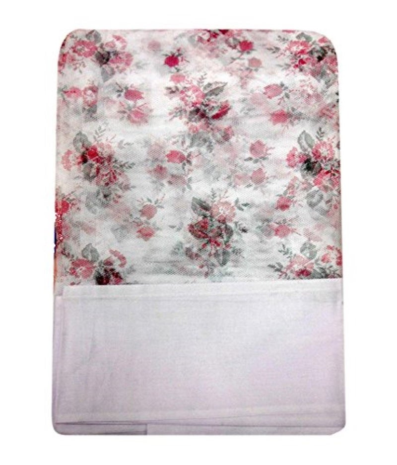 Ans Mosquito Net for Bed Floral with Cotton Border Free Air Flow (White, 7 x 7 ft King Size Bed) - Image 2