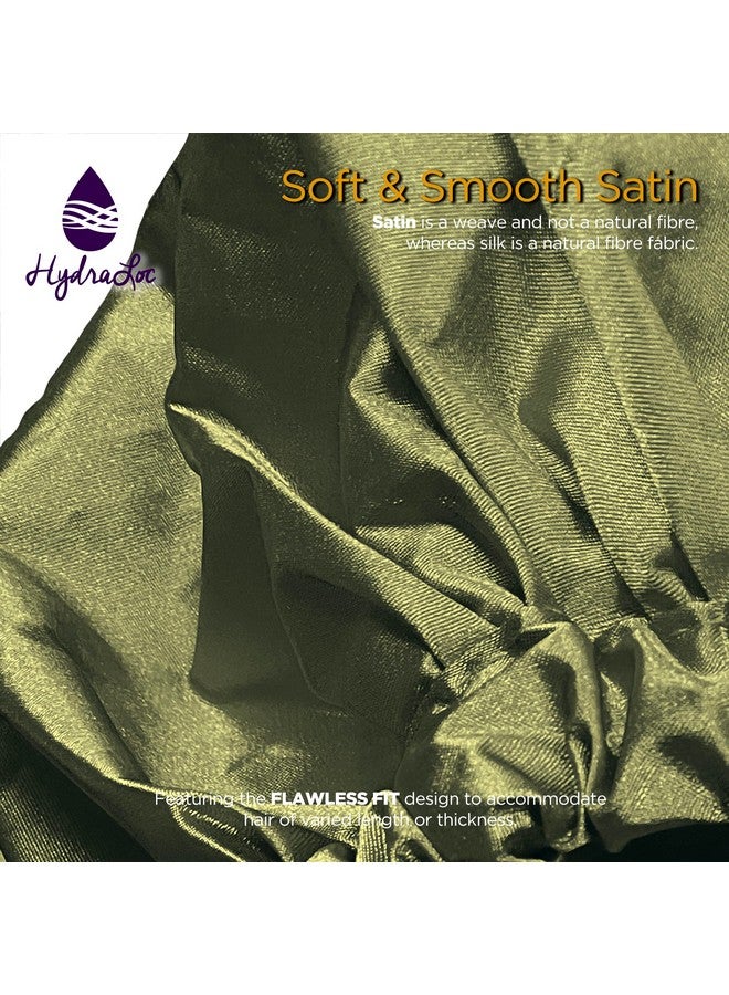 Donna Jumbo Satin Shower & Conditioning Cap 1Pc For Women Curly Hair Roller Sets Crochet Hairstyles Elastic Band Waterproof Shower Cap Jumbo Sage Color - Image 3