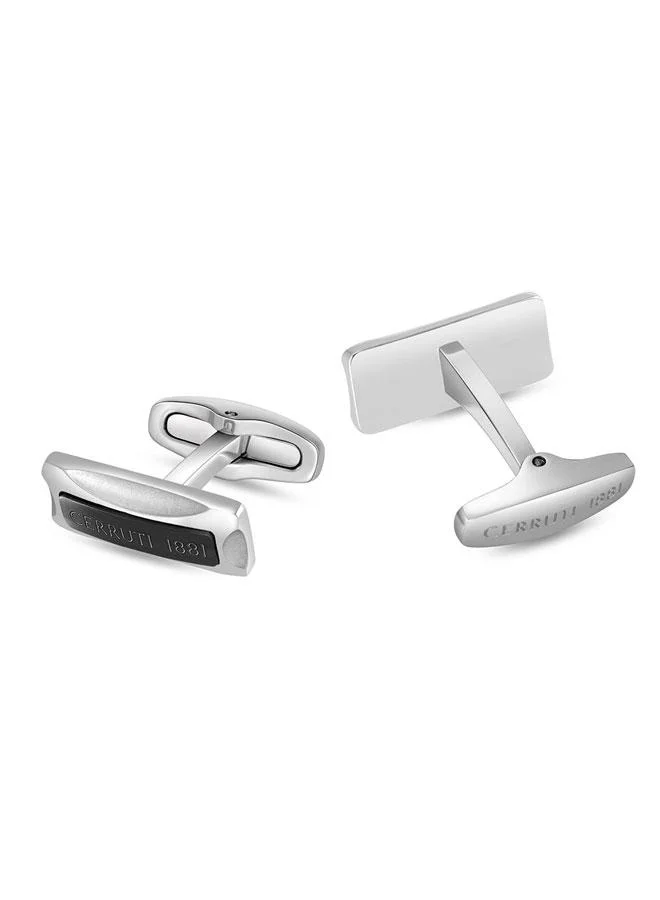 CERRUTI 1881 Bernardo Bernardo Silver Black Stainless Steel Cufflinks for Men for Men | Best Price UAE