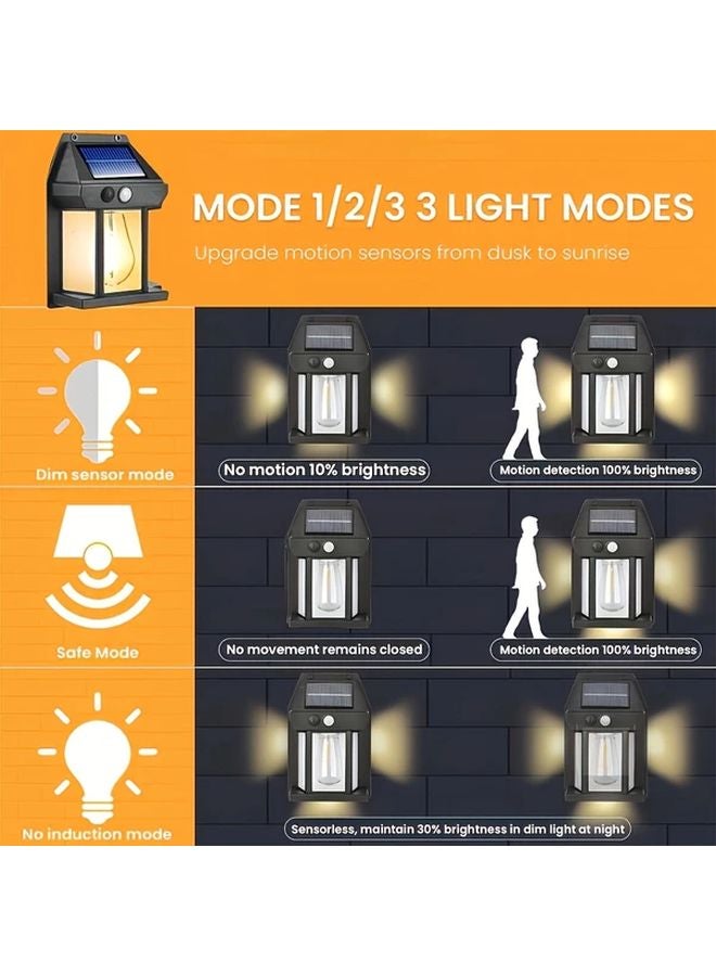 2pcs Solar Motion Sensor Wall Light Weather Resistant Outdoor Garden Lighting - Image 5