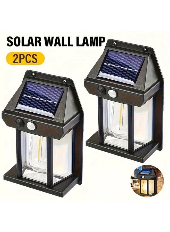 2pcs Solar Motion Sensor Wall Light Weather Resistant Outdoor Garden Lighting - Image 2
