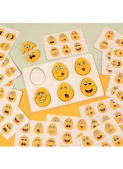 Y&D Face-changing Egg Puzzle Children's Expression Matching Game Wooden Face-changing Building Blocks Toy-  - Image 1