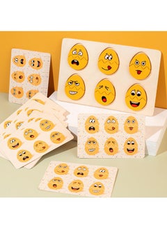 Y&D Face-changing Egg Puzzle Children's Expression Matching Game Wooden Face-changing Building Blocks Toy-  - Image 2