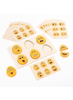 Y&D Face-changing Egg Puzzle Children's Expression Matching Game Wooden Face-changing Building Blocks Toy-  - Image 5