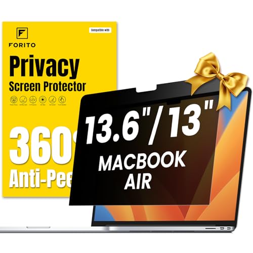FFORITO F FORITO 360° Privacy Screen Protector Compatible with MacBook Air 13.6 inch (2022-2025, M2, M3, M4), Anti Peeping and Anti Glare Laptop Privacy Screen Shield - Image 1