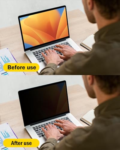 FFORITO F FORITO 360° Privacy Screen Protector Compatible with MacBook Air 13.6 inch (2022-2025, M2, M3, M4), Anti Peeping and Anti Glare Laptop Privacy Screen Shield - Image 3