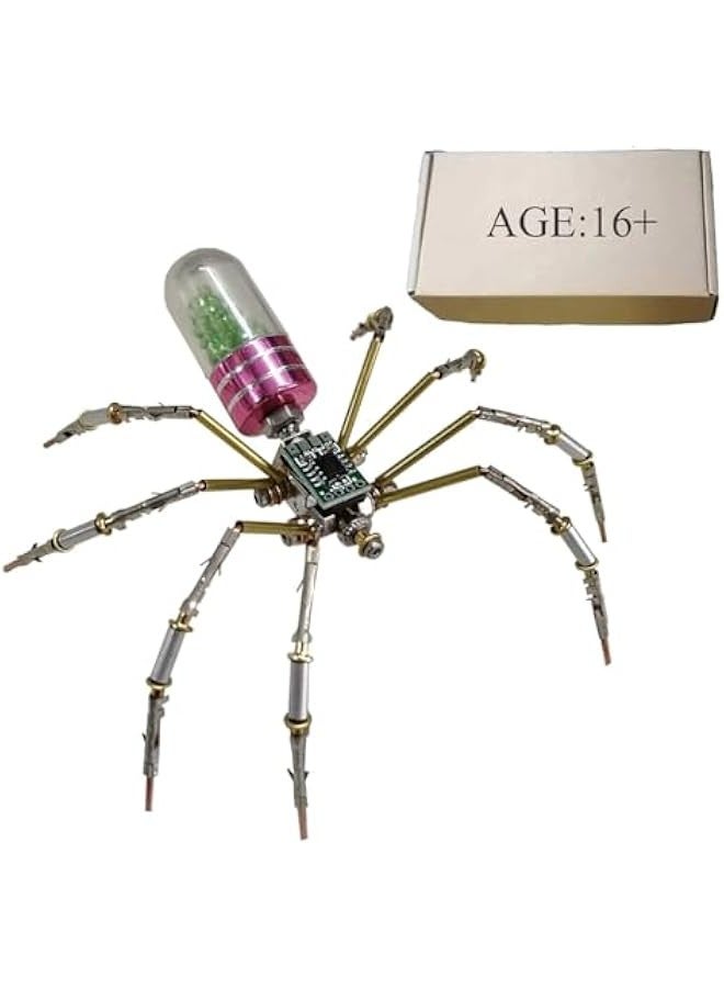 3D Metal Insect Puzzle,90 Pieces Steampunk Mechanical Circuit-spider Model Gifts for Adults (Kit Version/Green), RQ463RDQX14525ALKI - Image 1