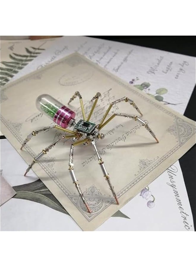 3D Metal Insect Puzzle,90 Pieces Steampunk Mechanical Circuit-spider Model Gifts for Adults (Kit Version/Green), RQ463RDQX14525ALKI - Image 3