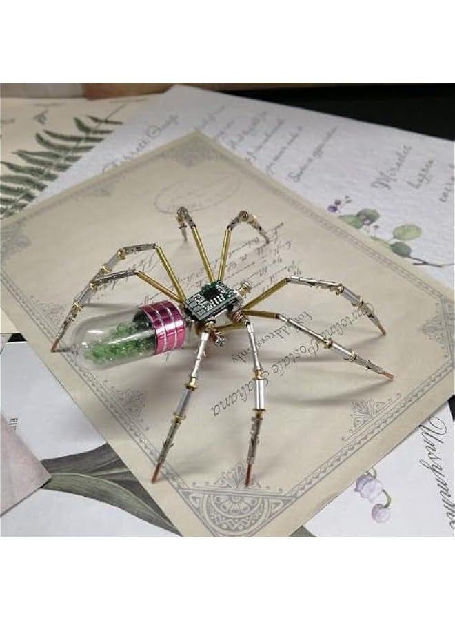 3D Metal Insect Puzzle,90 Pieces Steampunk Mechanical Circuit-spider Model Gifts for Adults (Kit Version/Green), RQ463RDQX14525ALKI - Image 4