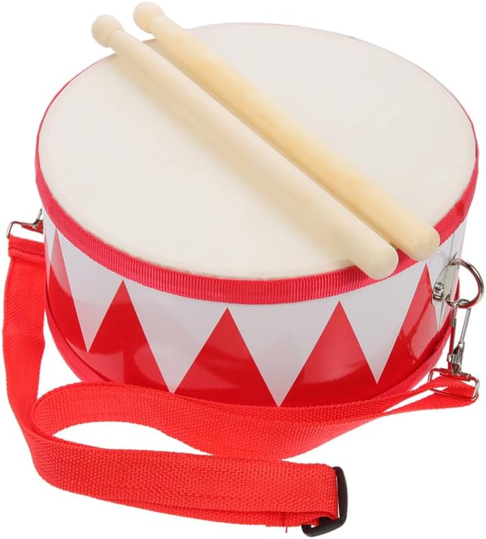 Vaguelly 8 Inch Children's Snare Drum with Wooden Drumsticks and Strap - Image 1