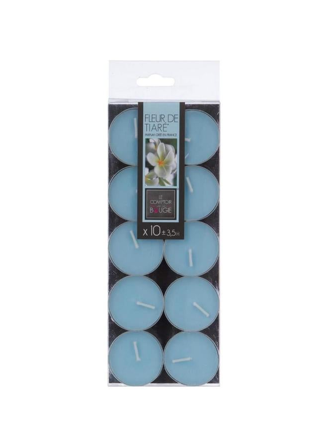 اتموسفيرا مجموعة شموع شاي برائحة زهرة تياري، 10 قطع، أزرق، 150 جرام، 145360I - Image 2