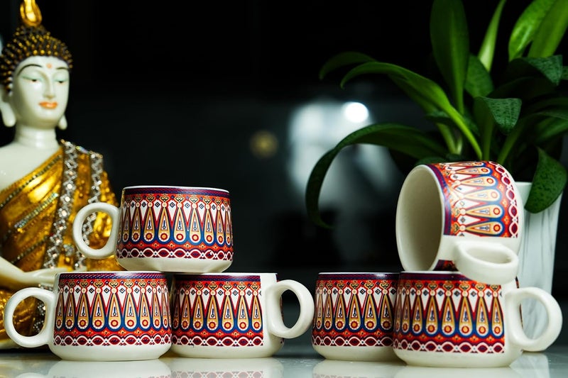 CRAF10 أكواب شاي كولور بليس – مجموعة من 6، 180 مل، نابضة بالحياة، آمنة للاستخدام في الميكروويف وغسالة الصحون - Image 4