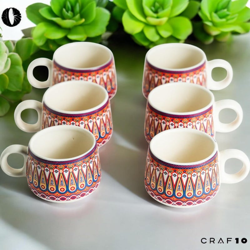 CRAF10 أكواب شاي كولور بليس – مجموعة من 6، 180 مل، نابضة بالحياة، آمنة للاستخدام في الميكروويف وغسالة الصحون - Image 3