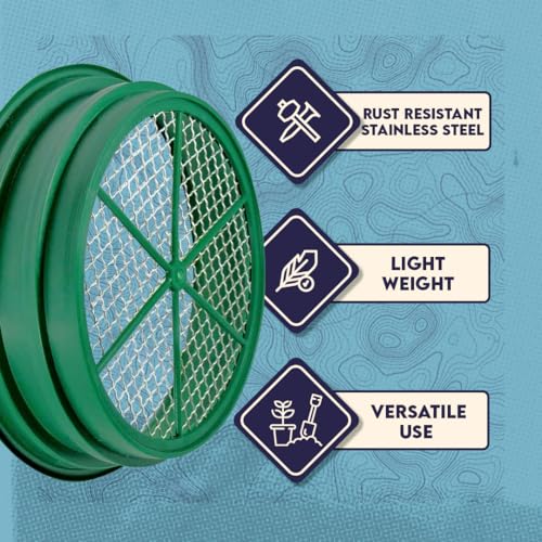 SE 13.25 Inch Wide Stackable Classifier Gold Prospecting Pan - 1/100 Inch Stainless Steel Mesh Sifting Pan, Green - Image 4
