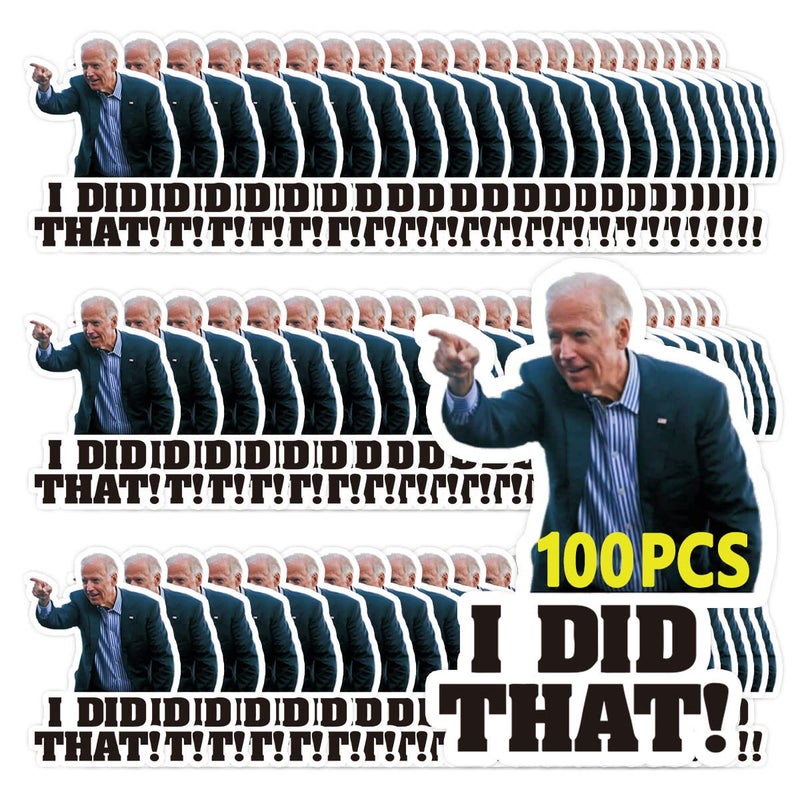 100 Pcs I Did That Biden StickersJoe Biden Stickers Funny I Did That Pointed to Your LeftThats All Me Car Bumper Reflective Waterproof Humor Decals for Motorcycle Helmet Laptop Window