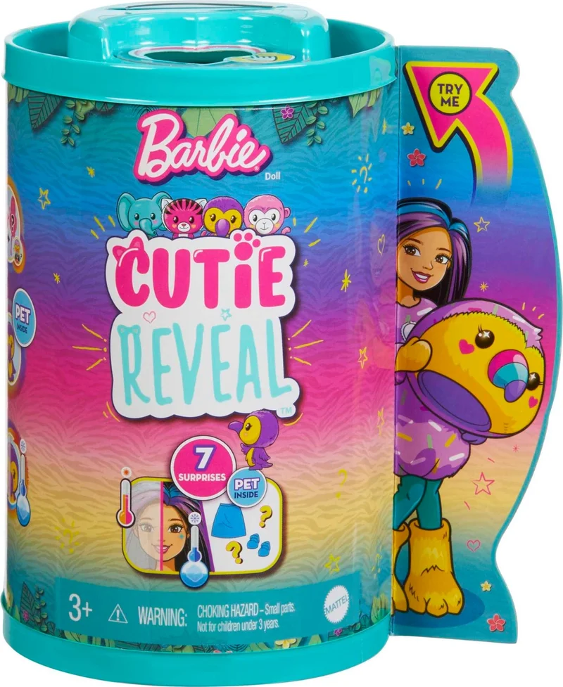 باربي Cutie Reveal Dolls Chelsea Tropical Forest Series - Bird, ages 3+, HKR16