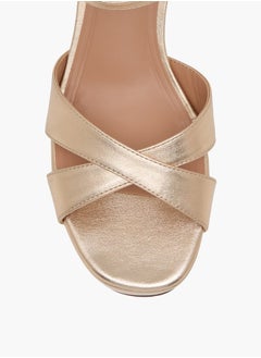 Celeste Women's Textured Sandals with Block Heels and Buckle Closure  - Image 4