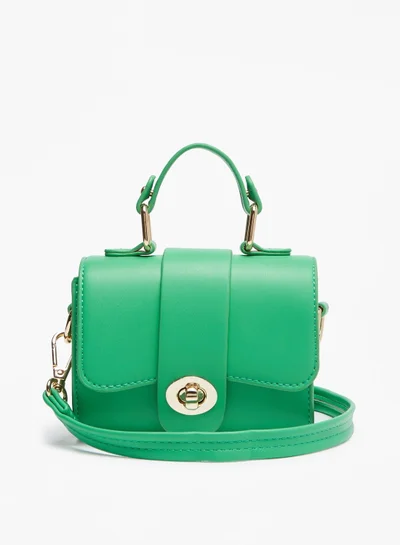 Flora Bella By Shoexpress Girls Solid Satchel Bag with Flap and Twist Lock Closure