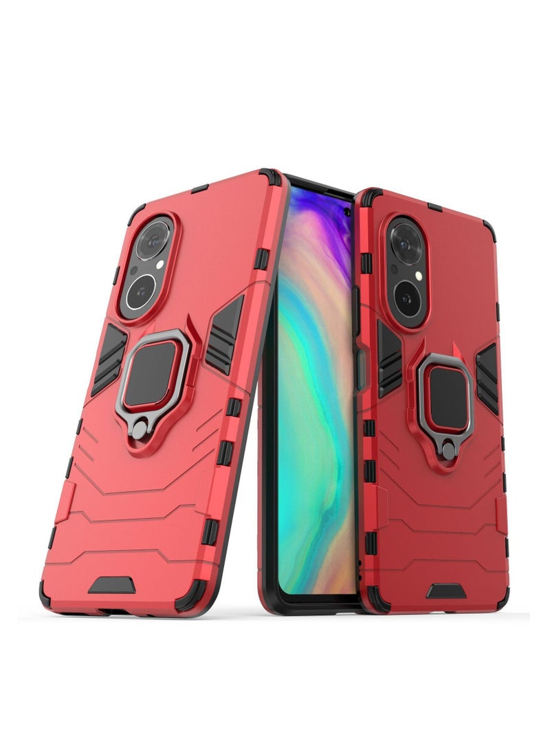 Red Protective Cover With Ring Bracket For Huawei - Image 1