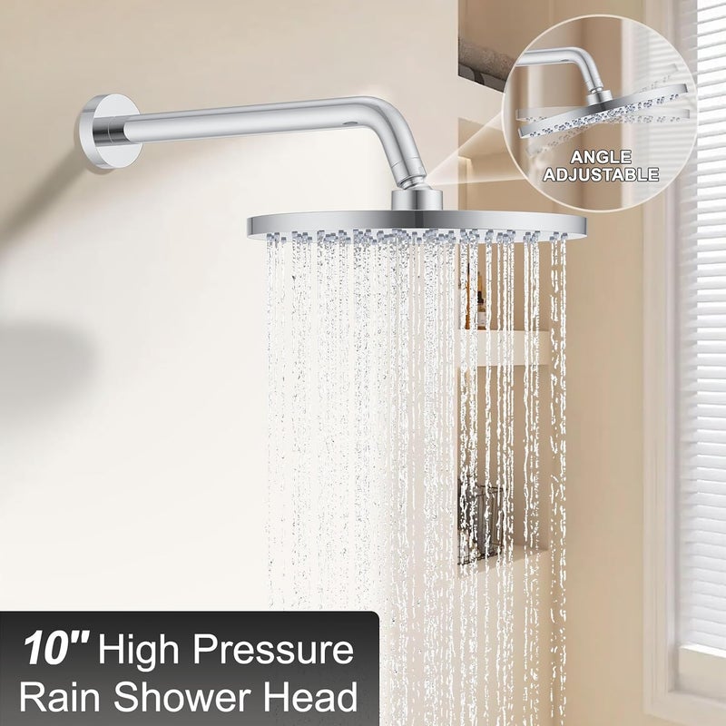 KOJOX Shower Set - Polished Chrome High Pressure Shower Head System- 3 Setting Headheld Shower Head Fixtures- Valve Included - Image 3