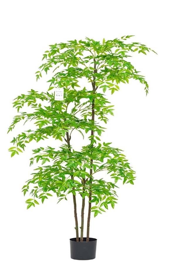 Artificial Plant Bonsai，(170cm/66.93in) Faux Nantian Bamboo Bonsai with Black Planter, for Living Room Garden Balcony Entryway Dining Room (Size : 150cm(59.06in)) - Image 1