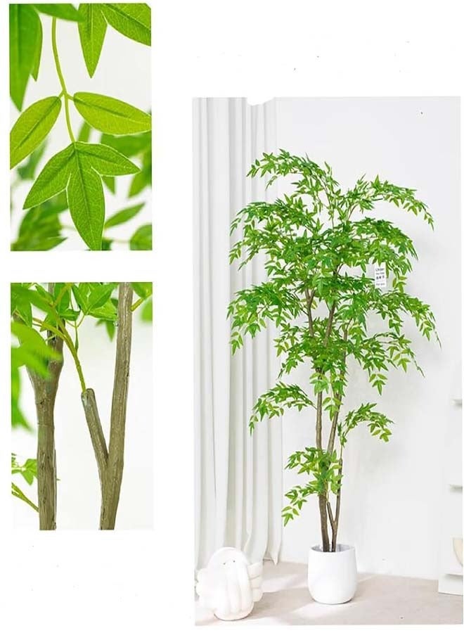 Artificial Plant Bonsai，(170cm/66.93in) Faux Nantian Bamboo Bonsai with Black Planter, for Living Room Garden Balcony Entryway Dining Room (Size : 150cm(59.06in)) - Image 3