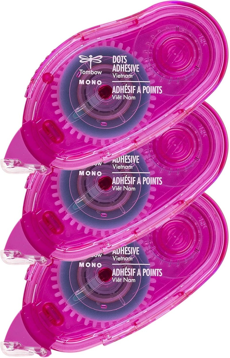 Tombow 62149 Mono Adhesive Dots Applicator Refills 3Pack Easy to Refill for Smooth Application Multicolor Value Pack - Image 1