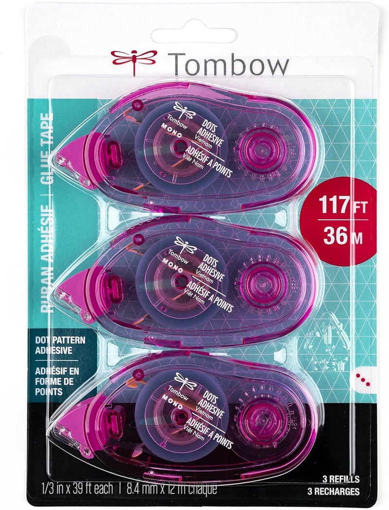 Tombow 62149 Mono Adhesive Dots Applicator Refills 3Pack Easy to Refill for Smooth Application Multicolor Value Pack - Image 2