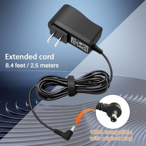 FouceClaus 9.5V AC/DC Adapter for Casio ADE95100LU - UL Listed Power Supply Charger for Casio Piano Keyboard - Only Compatible for Listed Models (8.4 Ft Long Cord) - Image 4
