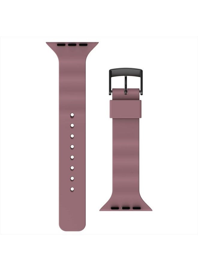 Urban Armor Gear - [U] by UAG Compatible with Apple Watch Band 45mm/44mm 42mm, iWatch Series 7/6/5/4/3/2/1 & Watch SE, Striped Detail Breathable Antimicrobial Aurora Silicone Sport Replacement Strap, Dusty Rose - Image 1