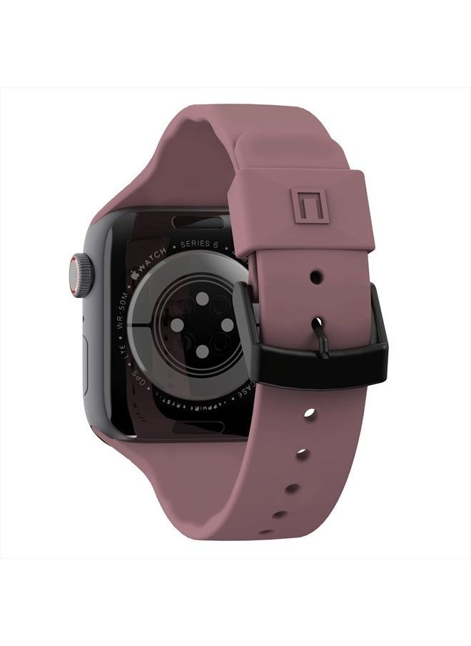 Urban Armor Gear - [U] by UAG Compatible with Apple Watch Band 45mm/44mm 42mm, iWatch Series 7/6/5/4/3/2/1 & Watch SE, Striped Detail Breathable Antimicrobial Aurora Silicone Sport Replacement Strap, Dusty Rose - Image 1