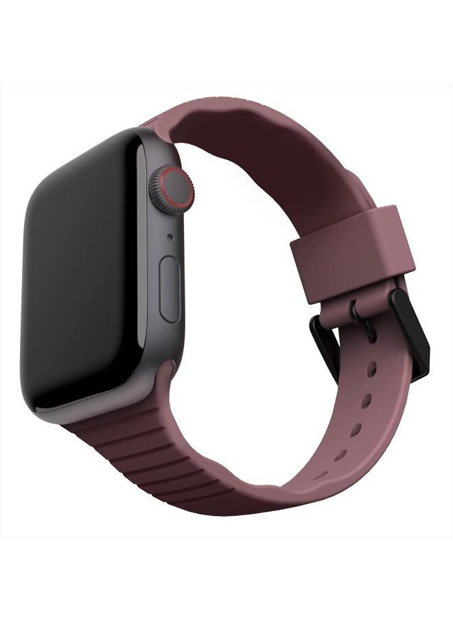Urban Armor Gear - [U] by UAG Compatible with Apple Watch Band 45mm/44mm 42mm, iWatch Series 7/6/5/4/3/2/1 & Watch SE, Striped Detail Breathable Antimicrobial Aurora Silicone Sport Replacement Strap, Dusty Rose - Image 1