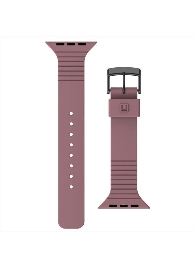 Urban Armor Gear - [U] by UAG Compatible with Apple Watch Band 45mm/44mm 42mm, iWatch Series 7/6/5/4/3/2/1 & Watch SE, Striped Detail Breathable Antimicrobial Aurora Silicone Sport Replacement Strap, Dusty Rose - Image 1